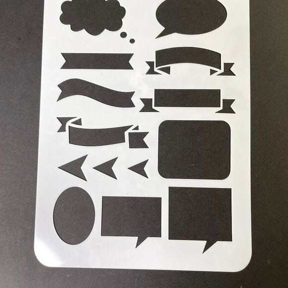Reusable Art Planner Stencil Banners Flags Speech Bubbles Arrows u Mixed Media - Picture 3 of 3